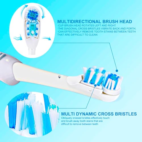 Tang Zhan 16 Pcs Electric Toothbrush Replacement Heads for Braun Oral B Cross Action