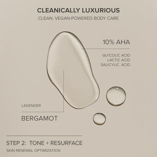 Nudestix Resurfacing Body Toner ? Exfoliating Body Treatment with Glycolic, Lactic & Salicylic Acids for Smoother, Brighter Skin | Reduces Bumps & Hyperpigmentation | Clean, Vegan & Cruelty-Free