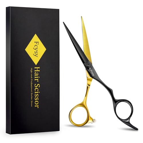 Gold & Black 5.5 Inch Hair Cutting Scissors - Professional Stainless Steel Barber Shears