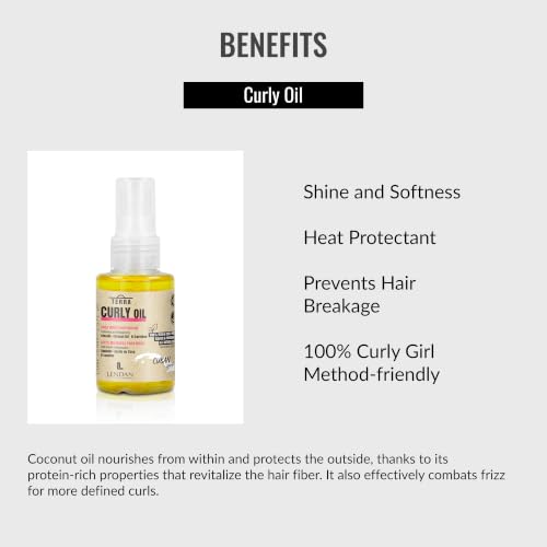 Curly Hair Oil with Avocado & Coconut - Shine, Frizz Control & Heat Protection - 75ml