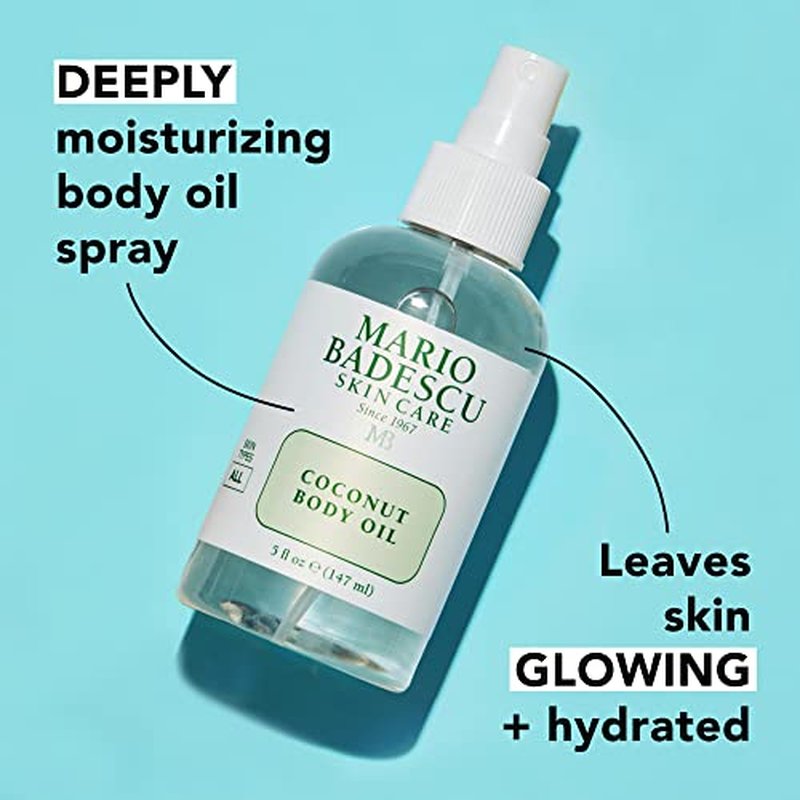 Mario Badescu Coconut Body Oil Enriched with Coconut Oil & Shea Butter | Lightweight Skin Care for Hydrating and Moisturizing After Shower Massage