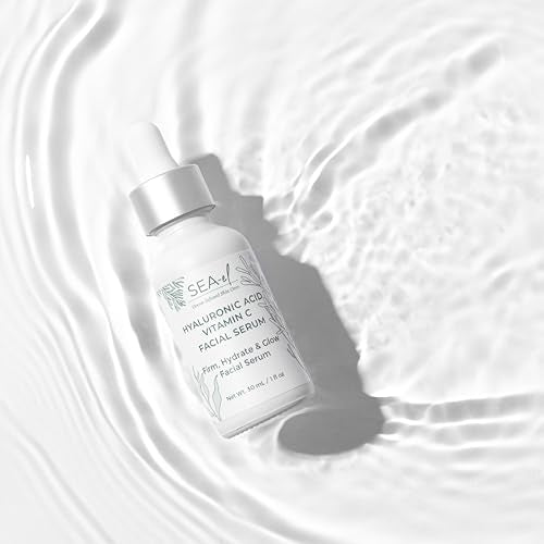 Sea-El Hyaluronic Acid & Vitamin C Face Serum - Hydrating Anti-Aging Moisturizer for All Skin Types - 1 Fl Oz