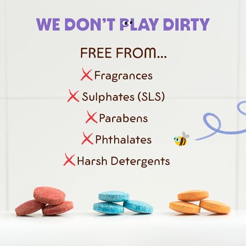 Honeysticks Kids Bath Color Tablets - 36 Fizzing Bath Drops, Non-Toxic & Mess-Free