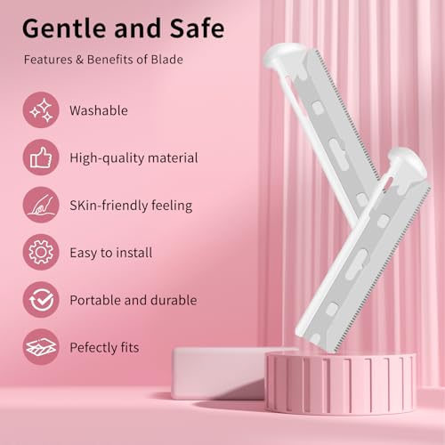 Replacement Blades Compatible with Tweezerman Facial Razor, 20 Count (Pack of 1)