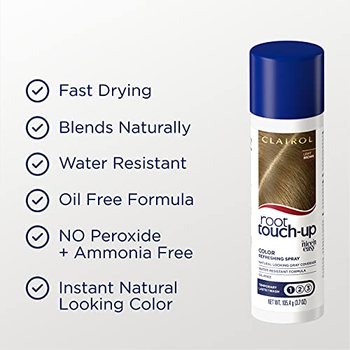 Clairol Root Touch-Up Temporary Spray Light Brown Hair Color - 1.85 Oz, Pack of 2