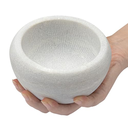 Shaving Soap & Cream Bowl for Men, Natural White Marble Stone, Heat Preservation, Easier to Whip Up a Fantastic Foam with Interior Micro-ridges, Art of Shave Lather bowl ¡¦
