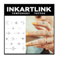 INKARTLINK Tattoo Tech, 2 Sheets Medium Semi Permanent Tattoo, Adult Art Design Temporary Tattoos, Lasts 1-2 Weeks (Henna Finger Tattoo for Women 2)