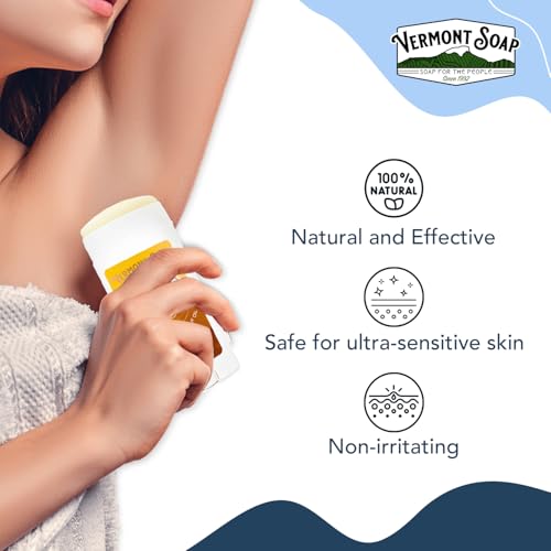 Lemongrass Organic Deodorant 3 Pack - Vermont Soap Antiperspirant for Men & Women