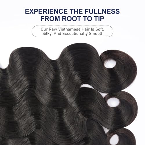 12 Inch Raw Vietnamese Human Hair Bundle - Body Wave, Bleachable & Dyeable, No Shedding, 3X Longer Lifespan - Variation 1