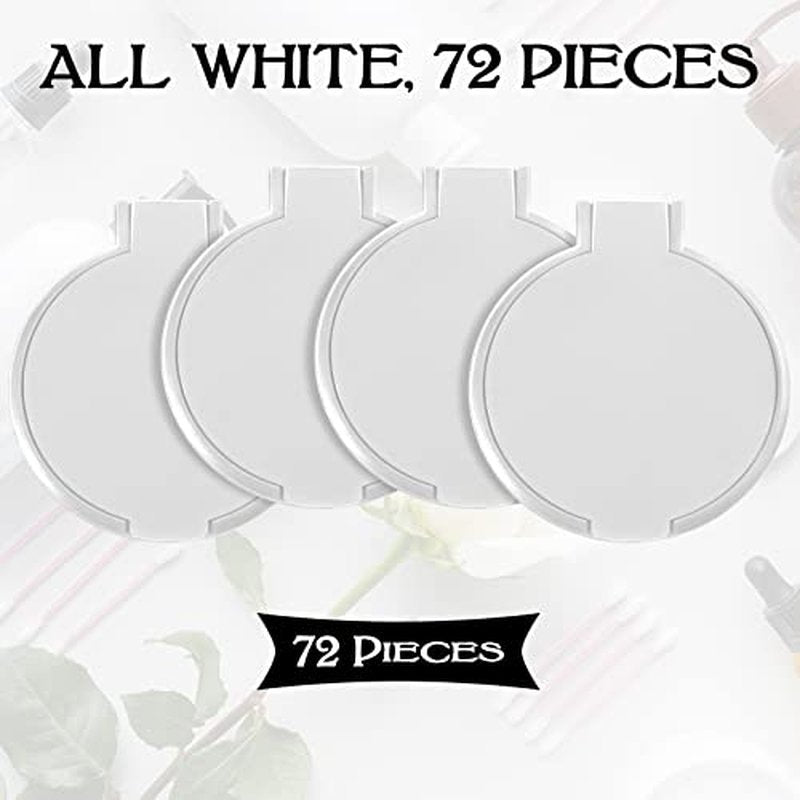 72 Pcs Compact Mirror Bulk Portable Round Makeup Mirror Mini Foldable for Purse Women Travel Daily Use Mother¡®s Day Gifts (White)