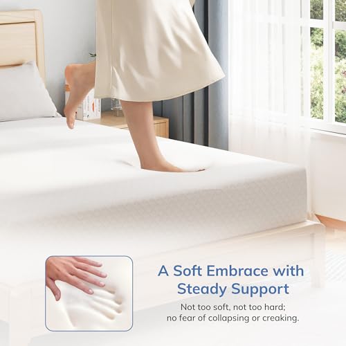 SynthoSpace Twin Memory Foam Mattress 5 Inch Green Tea Infused - White Twin Bed