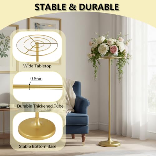 4pcs Gold Metal Wedding Flower Stand - Adjustable 39.4" Tall Table Centerpieces