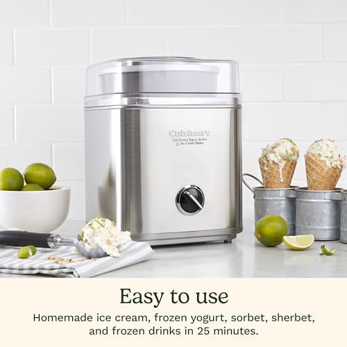 Brushed Chrome 2 Qt Fully Automatic Ice Cream Maker - Cuisinart ICE-30BCP1ES