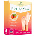 PLANTIFIQUE Foot Peeling Mask 4 Pack | Dermatologically Tested Repairs Heels & Removes Dry Dead Skin for Baby Soft Feet | Exfoliating Foot Peel Mask for Dry Cracked Feet | Peach