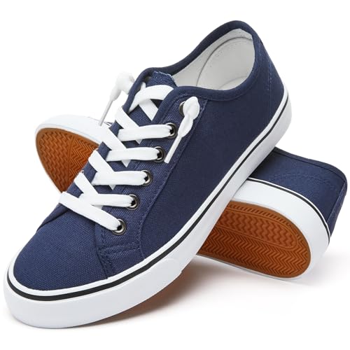 Women Canvas Sneaker Slip On Non Slip Casual Shoes Lace Up Canvas Low Top White Shoes Loafers for Women Fashion Black Sneaker