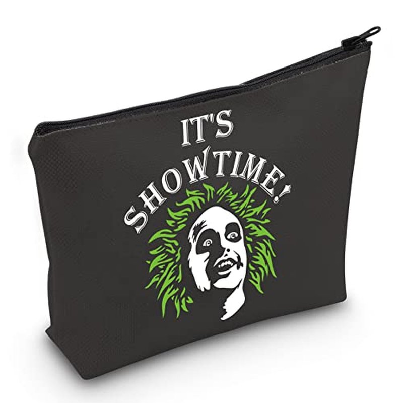 JXGZSO Ghost Movie Gift Horror Movie Cosmetic Bag Halloween Ghost Makeup Bag It¡¯s Showtime Cosmetic Bag (Showtime B)