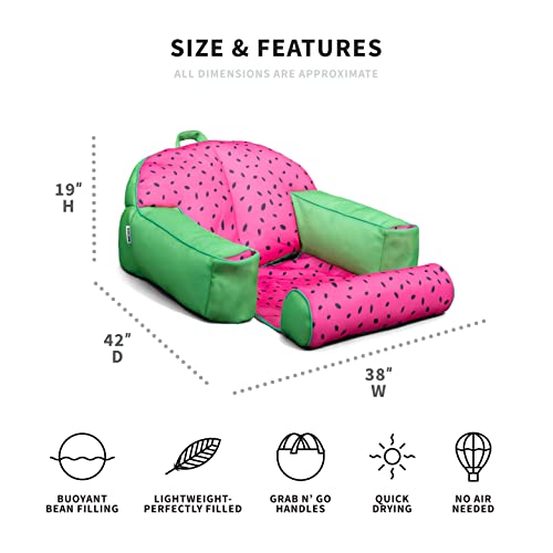 Lazy Lounger Pool Float with Footrest and Headrest - Summer Melon Variation