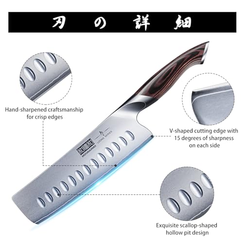 HOSHANHO 7 Inch Nakiri Knife - Ultra Sharp Japanese Kitchen Chef Knife