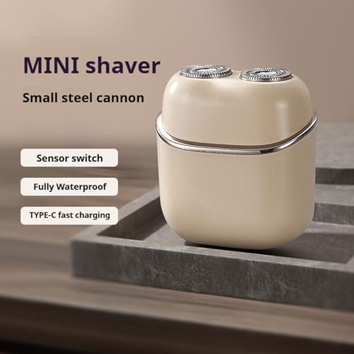 Mini Electric Shaver for Men and Women, Dual Head Portable Razor with Smart Sensor, Compact Travel Size Pocket Shaver, USB-C Rechargeable, Wet & Dry IPX6 Waterproof, Low Noise, Easy to Clean