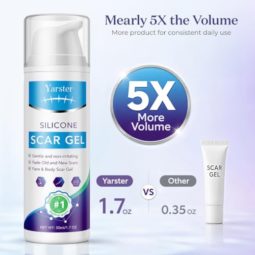 Medical Grade Silicone Scar Gel 1.7oz Pack of 2 - Fragrance-Free, Fast-Drying, Sensitive Skin