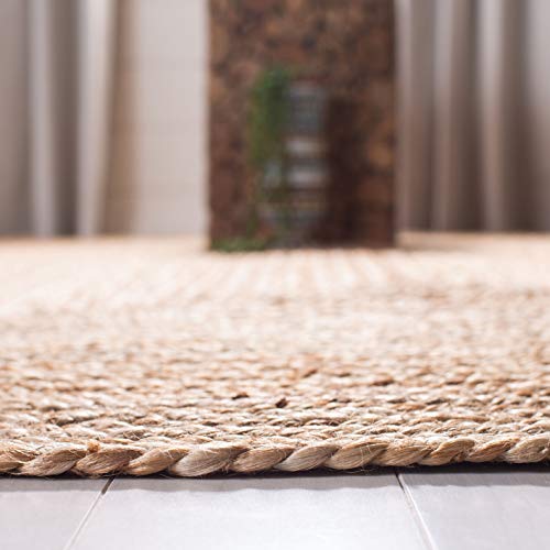 Handmade Jute Area Rug - Natural Brown, 2'3" x 14' Runner, Eco-Friendly