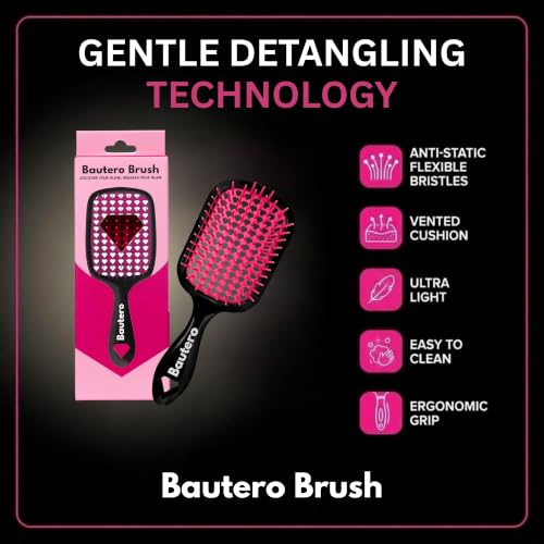 Bautero Detangling Brush for Curly Thick Hair - Sakura Blossom Variation