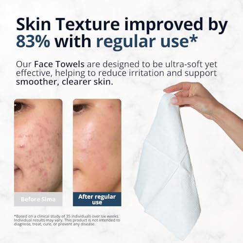 Sima - Bundle - Exfoliating Face & Body Scrub Towel White + Gentle Face Cloth