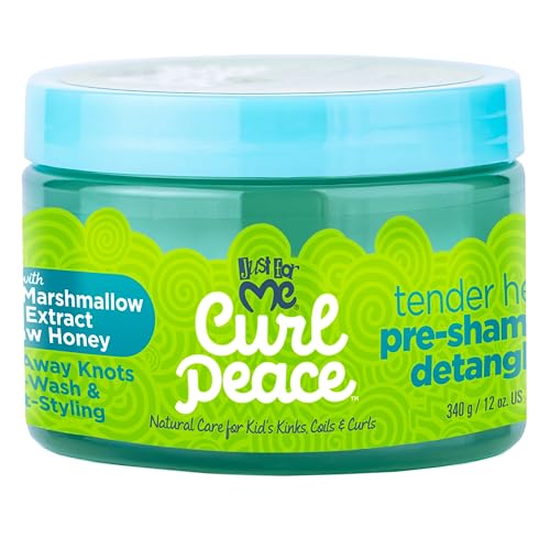 Just For Me Curl Peace Tender Head Detangling Treatment - Rinses Away Knots, Pre-Wash, Post-Styling, Contains No Parabens, Sulfates, Mineral Oil, Petrolatum, or Animal Testing, 12 oz