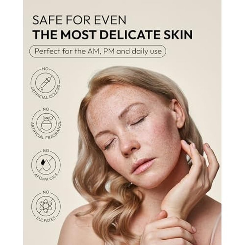 De:maf All Day Glow Creamy Milk Cleanser | Gentle Face Wash for Sensitive Skin, Korean Face Wash & Hydrating Facial Cleanser with Hyaluronic Acid, Ceramides, Panthenol (10.14 fl oz)