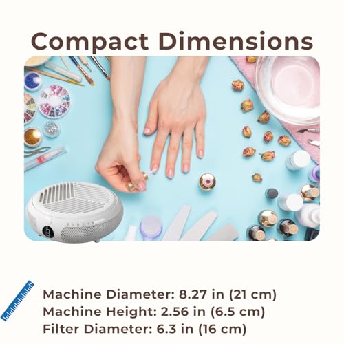 ELUCIA Nail Dust Collector 3800RPM Professional Manicure Vacuum with Reusable HEPA Filter