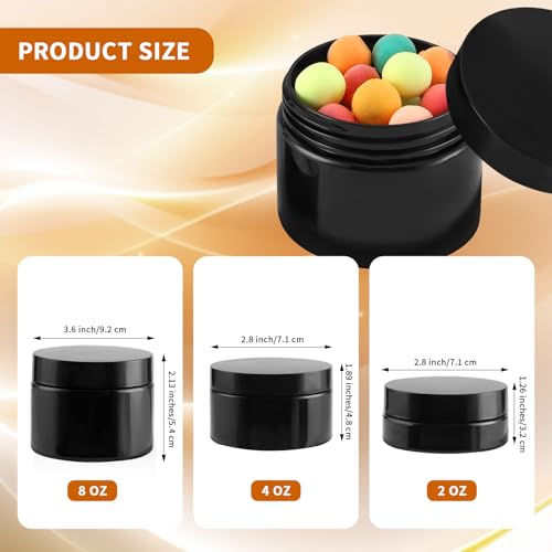 36 Pack 2 Oz Refillable Plastic Containers with Black Lids - Leakproof & BPA Free