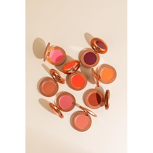 YENSA Super Serum Silk Cream Blush for Cheeks - Buildable Cheek Blush Formulated with Superfoods - Dewy Airbrushed Finish - Nourishing & Hydrating - Silky Cream Formula - Peach Sunset (0.21 oz)