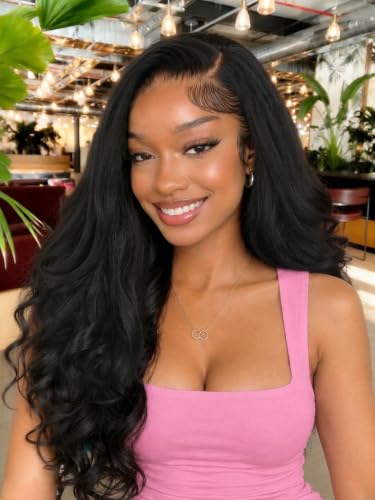 HANNE 26 Inch Yaki Layered Flip Curl Wavy V Part Wig Black Variation