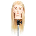 18-Inch Blonde Human Hair Mannequin Head for Hair Styling Practice and Dying