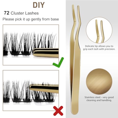 DIY Lash Extension Kit B12 Lash Cluster DIY Eyelash Extension Kit Individual Lashes Eyelash Clusters (Kit,B12)