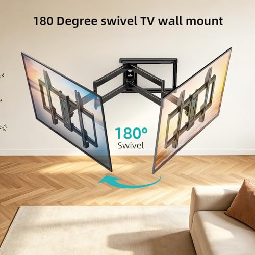 Corner TV Wall Mount 32-80 Inch Full Motion Long Arm Bracket - 90° Corner Design