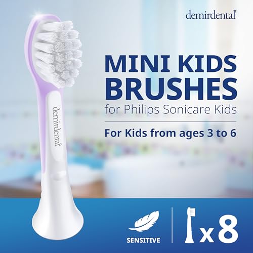 Mini Replacement Toothbrush Heads for Kids 3-6 Years - Lilac, 8 Pack