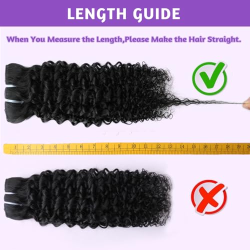 CALNESHIA 1B 14 Inch Curly Clip-In Hair Extensions Human Hair Black Women 110g