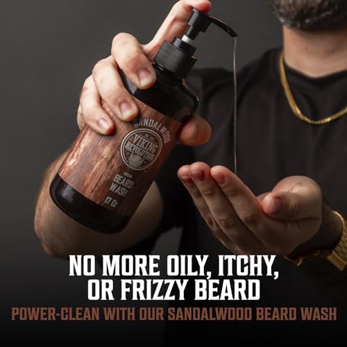 Viking Revolution Beard Wash & Conditioner Set - Sandalwood 17 oz - Pack of 2