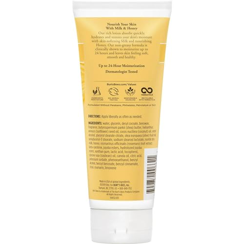 Burt's Bees Naturally Nourishing Milk & Honey Body Lotion 6 oz (Pack of 2)