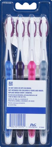Oral-B 3D White Deep Stain Remover Toothbrush Pack of 4 - Soft, Whitens & Removes Plaque