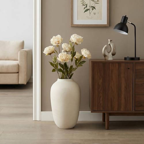 Large 20-Inch Rustic Floor Vase for Pampas Grass and Flowers - Farmhouse Home Decor