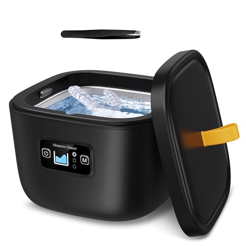 Ultrasonic Retainer Cleaner Machine 43kHz with 255ML Tank for Dentures Jewelry