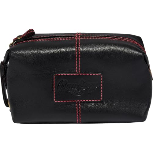 Leather Travel Kit Toiletry Bag - 8x4.75x4 Black Wild Card Collection