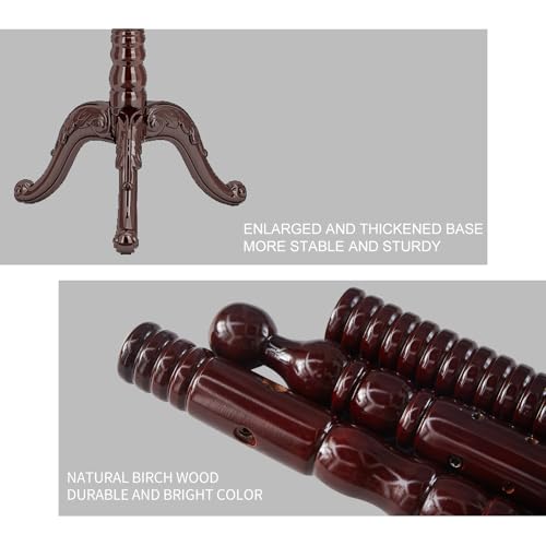 Vintage Wooden Coat Rack with 14 Hooks - Triangle Base, Freestanding