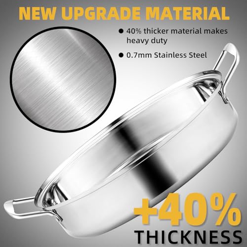 Large 22-Inch Stainless Steel Roasting Pan with Rack & Lid for Oven, Oval Turkey Roaster