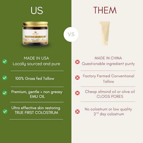 Wild Gold Tallow Balm with Colostrum & Emu Oil - Natural Face & Body Moisturizer