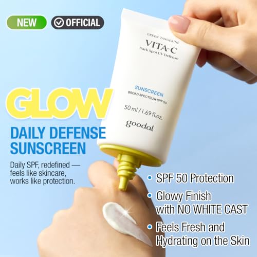 Green Tangerine Vita-C Sunscreen SPF 50 for Face - No White Cast, Broad Spectrum, Daily UV Defense, 50ml