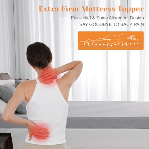 Twin XL Mattress Topper - 3-Inch Extra Firm Support with Bamboo Charcoal Infusion
