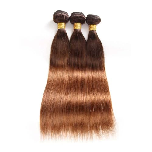 LOIUMGUU Brazilian Virgin Human Hair Bundles T4/30 Ombre Straight 12-16 Inch